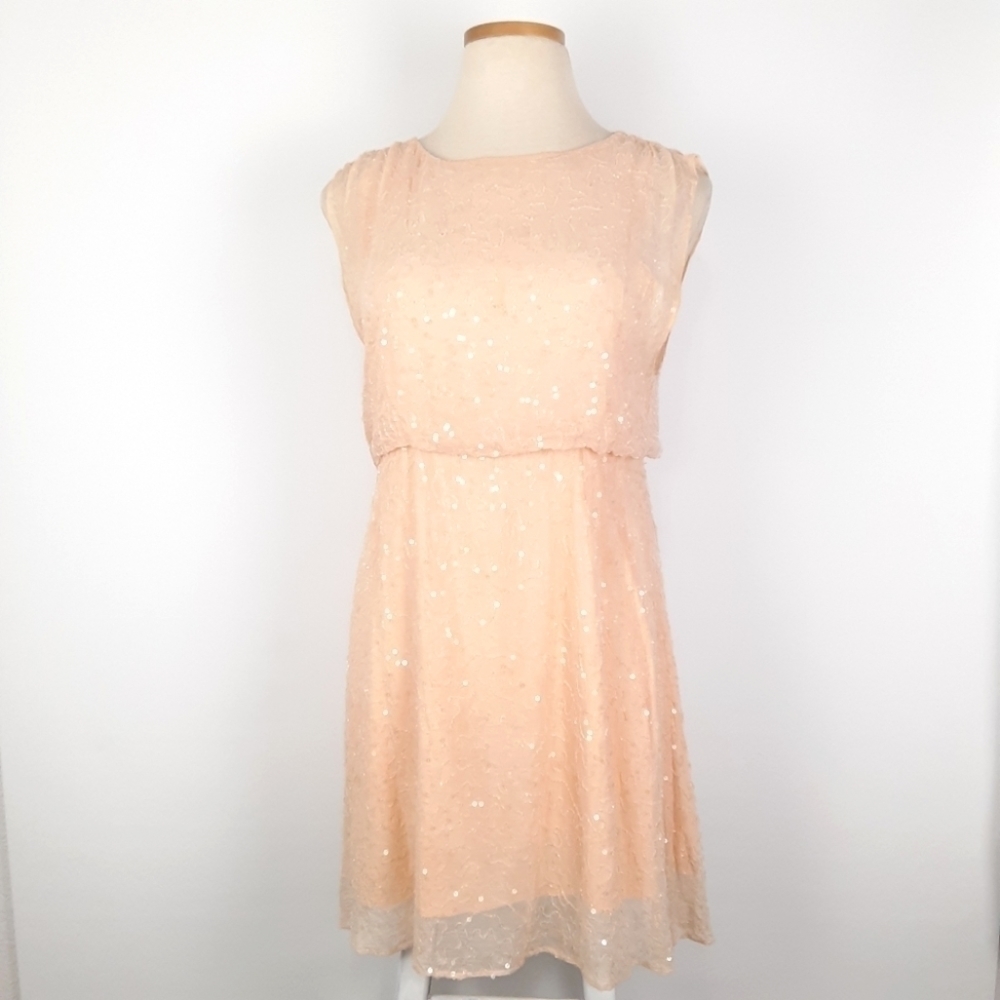 Alice + Olivia | Sequin Dress in Peach